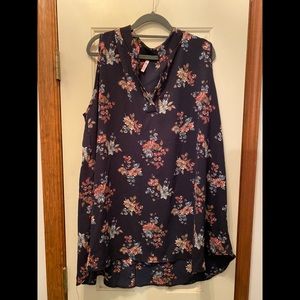 Navy Floral Tank Top